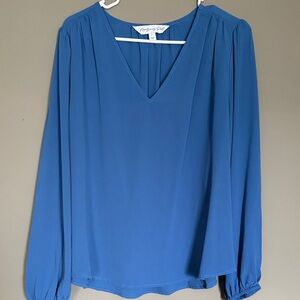 Royal Blue V-Neck Blouse